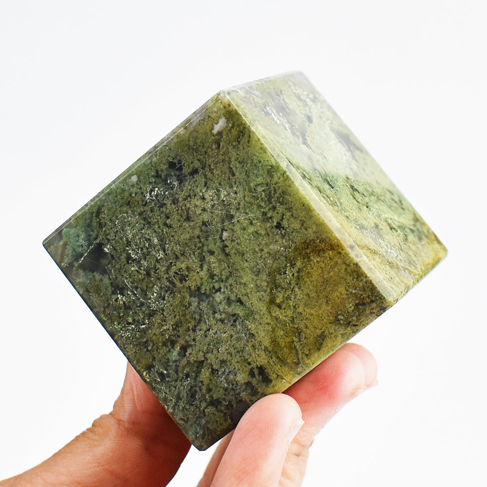 Exclusive 1783.00 Carats Genuine Green Moss Agate Crystal Specimen Cube Healing Gemstone