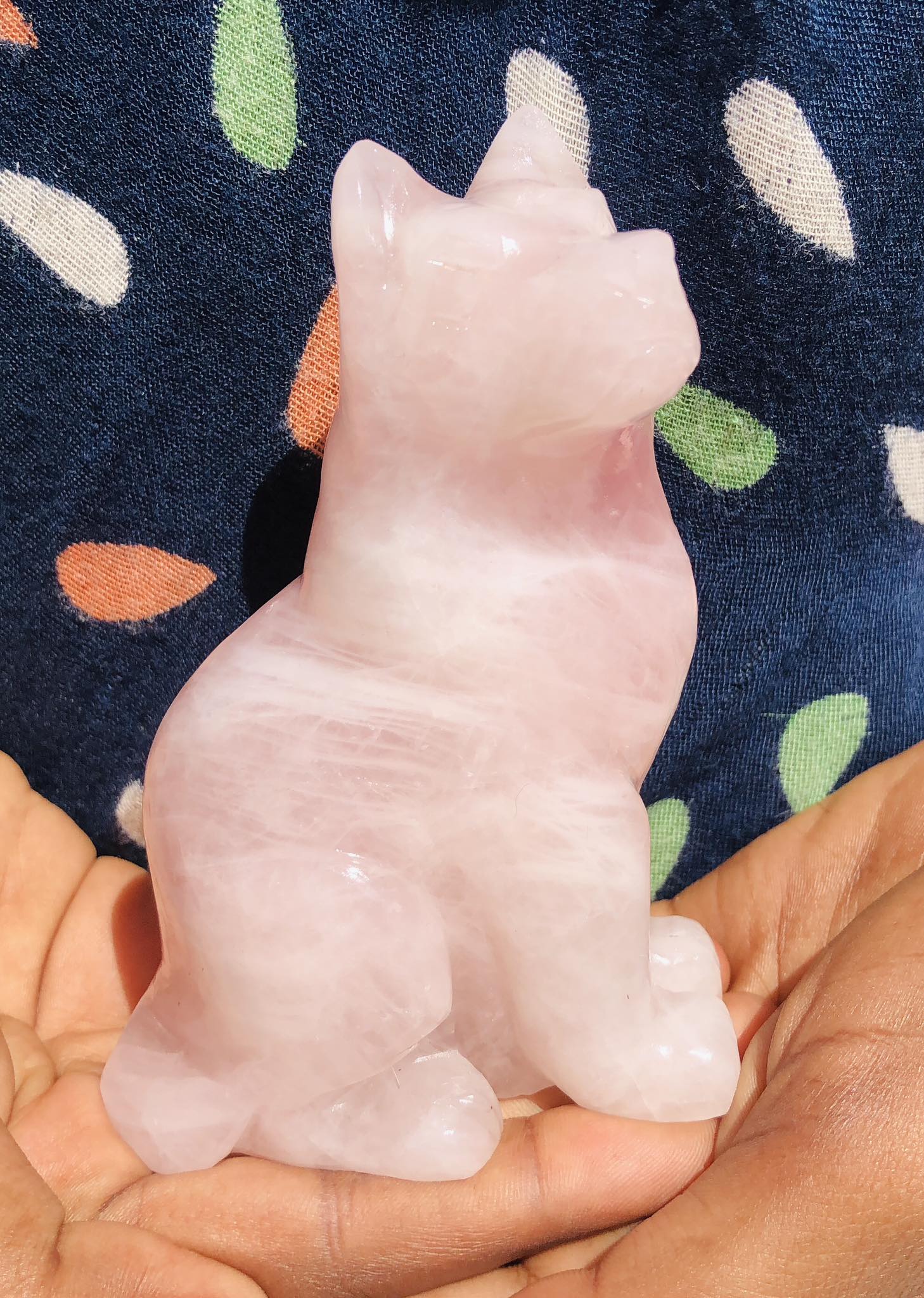 Natural 2169.00 Cts Genuine Rose Quartz Hand Carved Crystal Gemstone Dog Carving