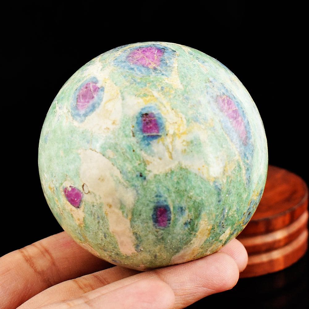 Beautiful 1702.00 Cts Genuine Pink In Ruby Fuchsite Crystal Specimen Gemstone Sphere