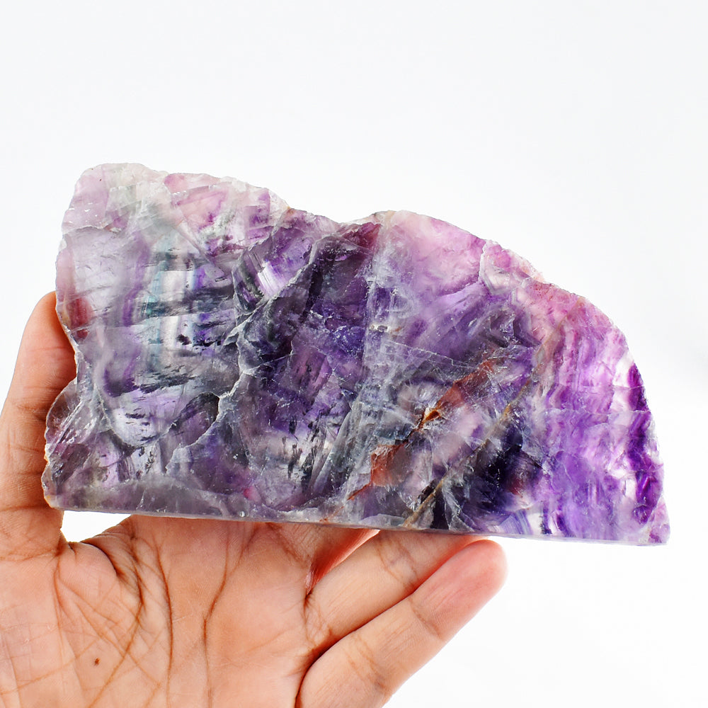 Exclusive 1053.00 Cts Genuine Multicolor Fluorite Crystal Specimen Gemstone Slice