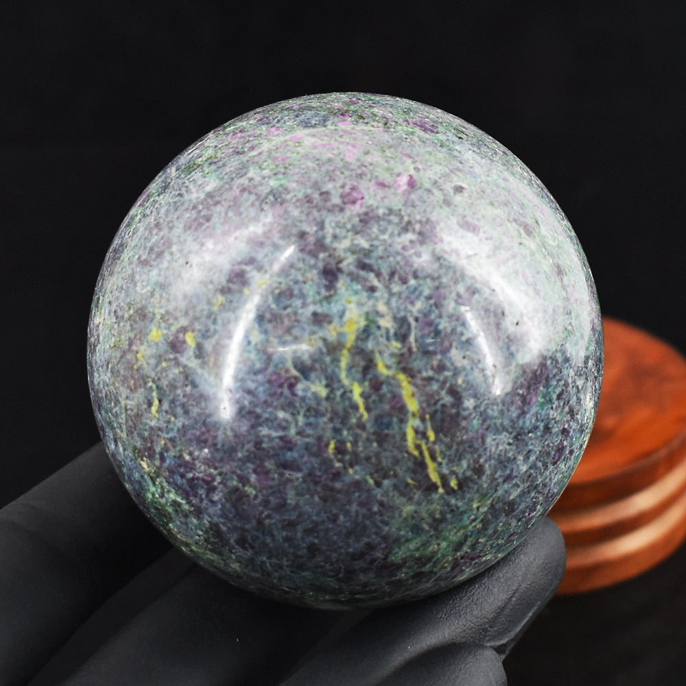 Gorgeous 2226.00 Cts Genuine Pink In Ruby Fuchsite Crystal Specimen Healing Gemstone Sphere