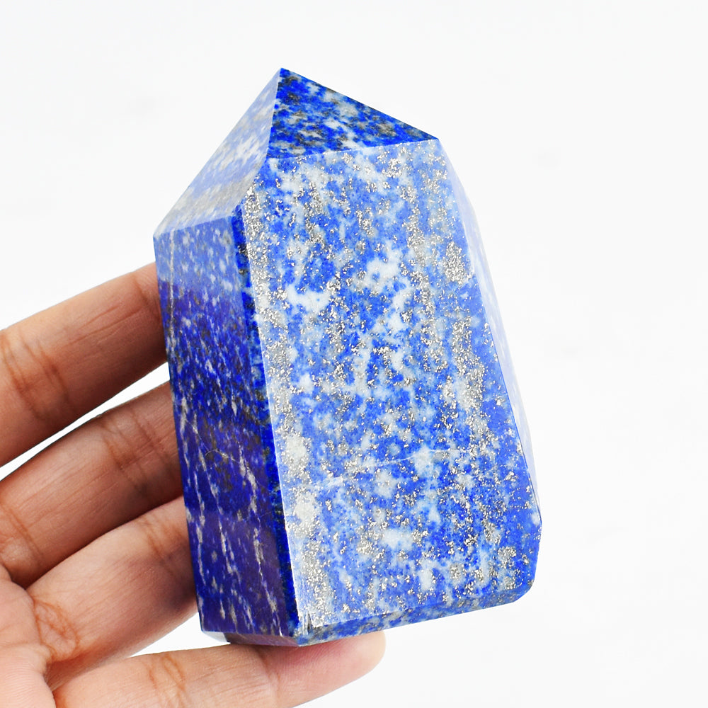 Amazing 1932.00 Cts Genuine Blue Lapis Lazuli Free Form Crystal Specimen Gemstone Tower