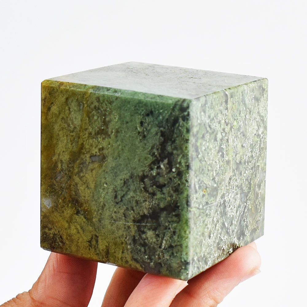 Exclusive 1783.00 Carats Genuine Green Moss Agate Crystal Specimen Cube Healing Gemstone