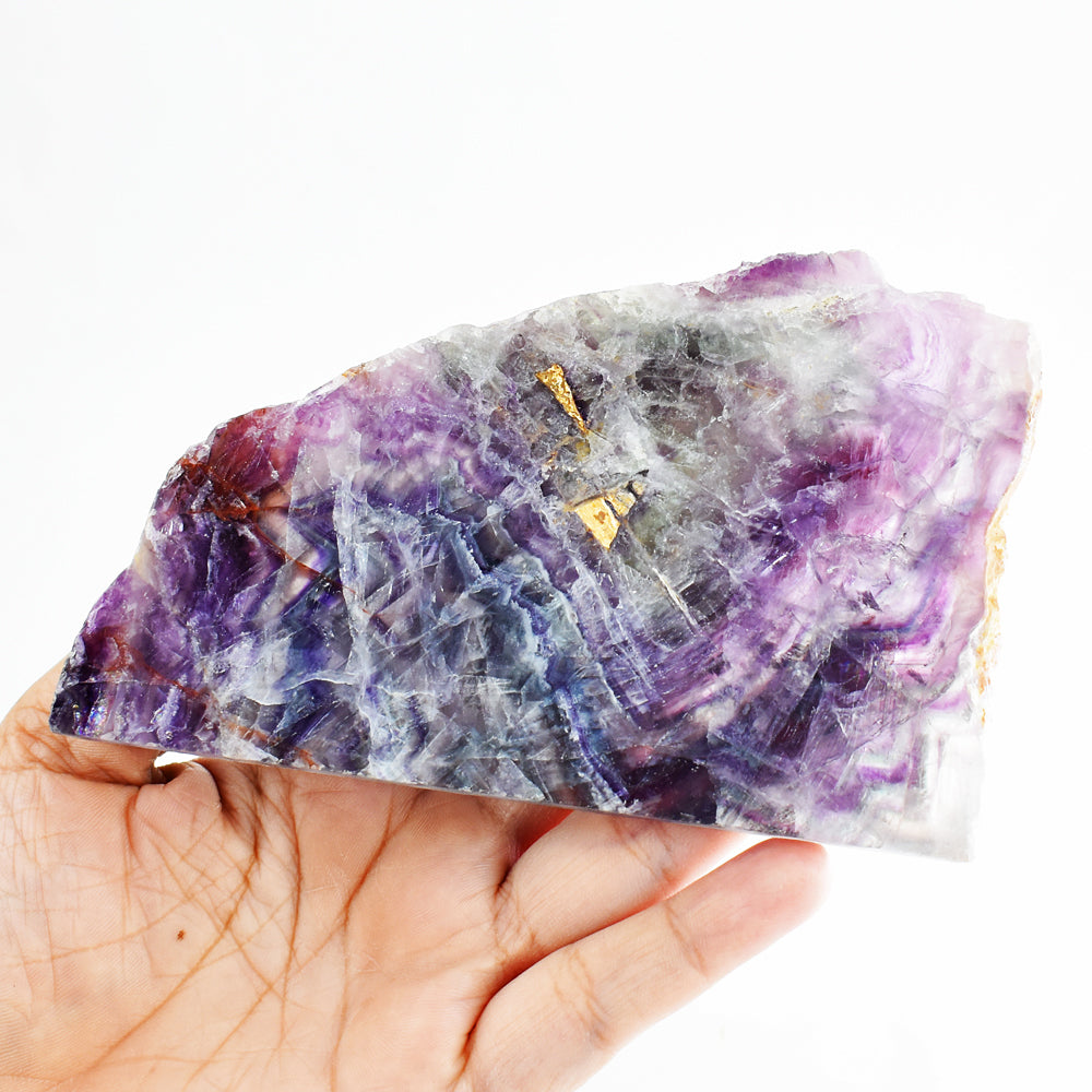 Beautiful 944.00 Cts Genuine Multicolor Fluorite Crystal Specimen Gemstone Slab