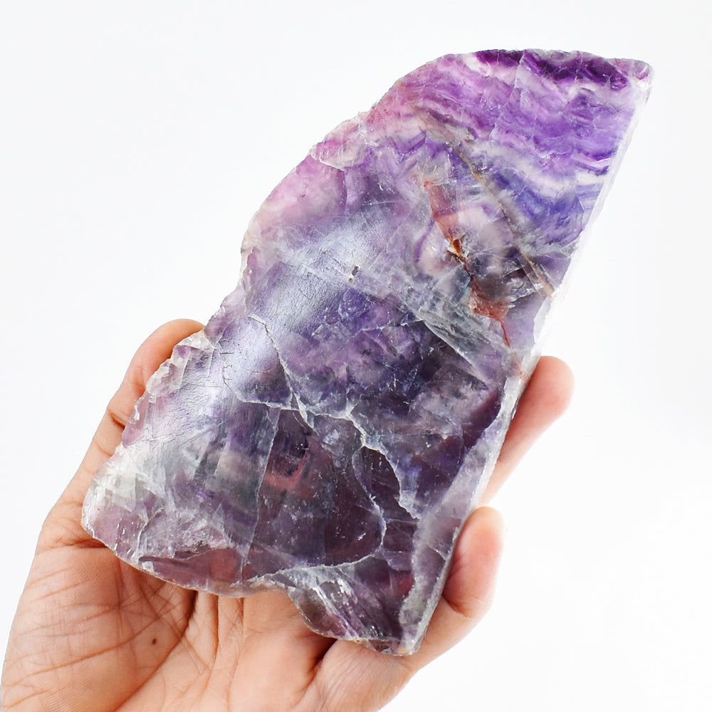 Exclusive 1053.00 Cts Genuine Multicolor Fluorite Crystal Specimen Gemstone Slice