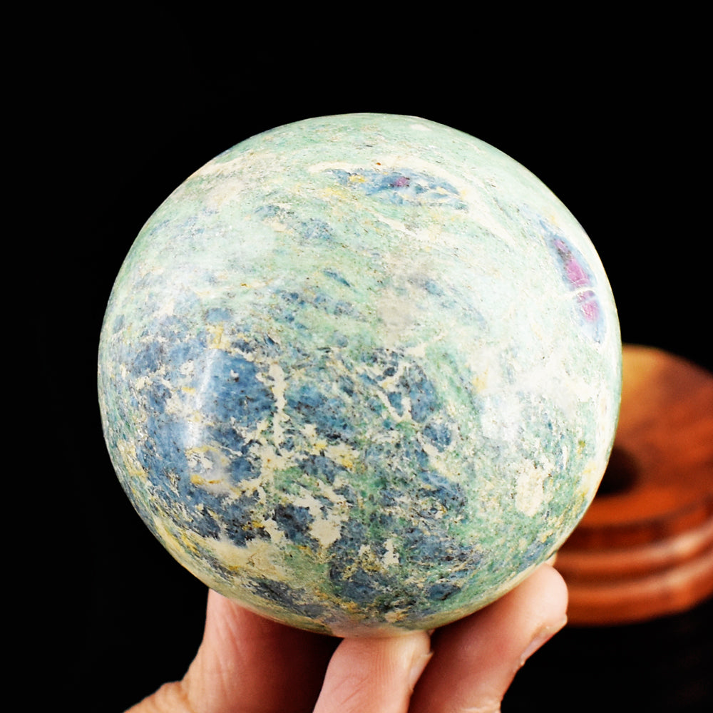 Beautiful 1702.00 Cts Genuine Pink In Ruby Fuchsite Crystal Specimen Gemstone Sphere