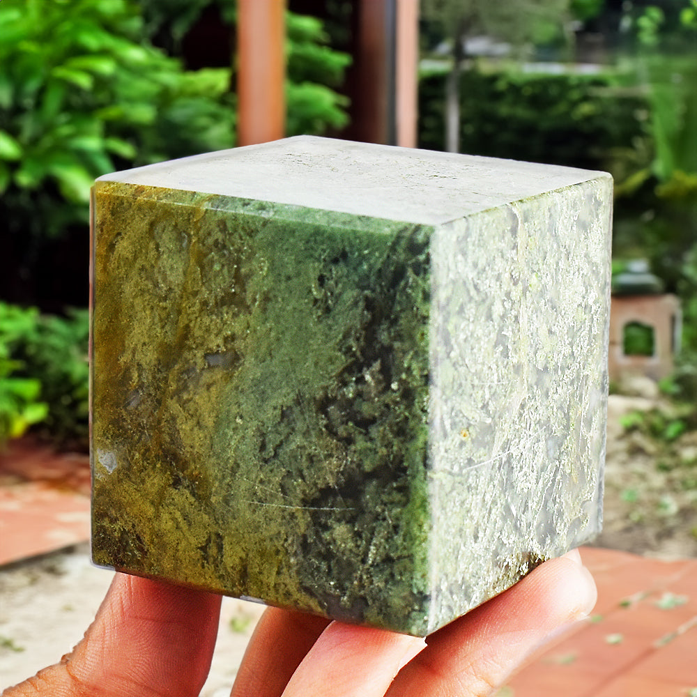 Exclusive 1783.00 Carats Genuine Green Moss Agate Crystal Specimen Cube Healing Gemstone