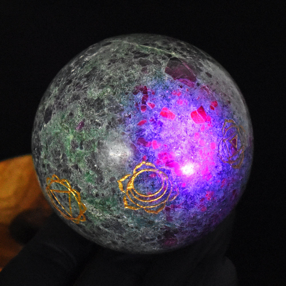 Beautiful 2004.00 Cts Genuine Pink In Ruby Fuchsite Crystal Specimen Healing Gemstone Sphere