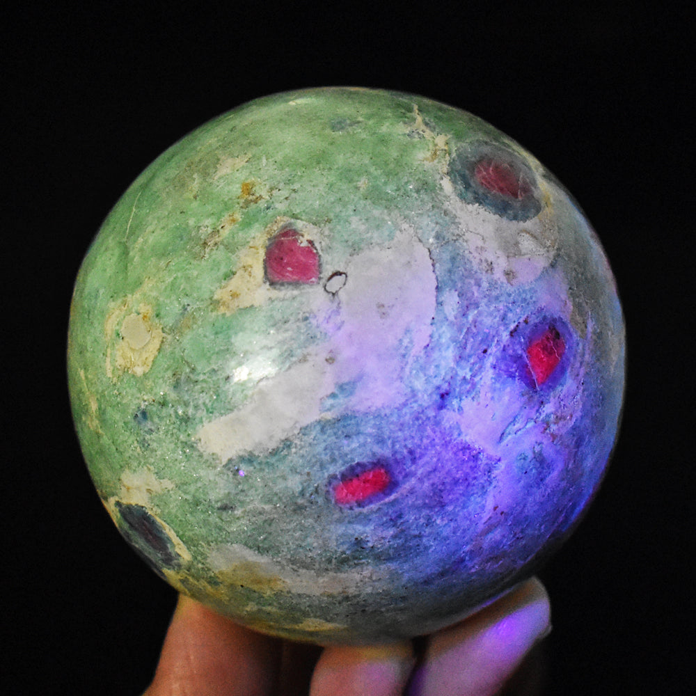 Beautiful 1702.00 Cts Genuine Pink In Ruby Fuchsite Crystal Specimen Gemstone Sphere