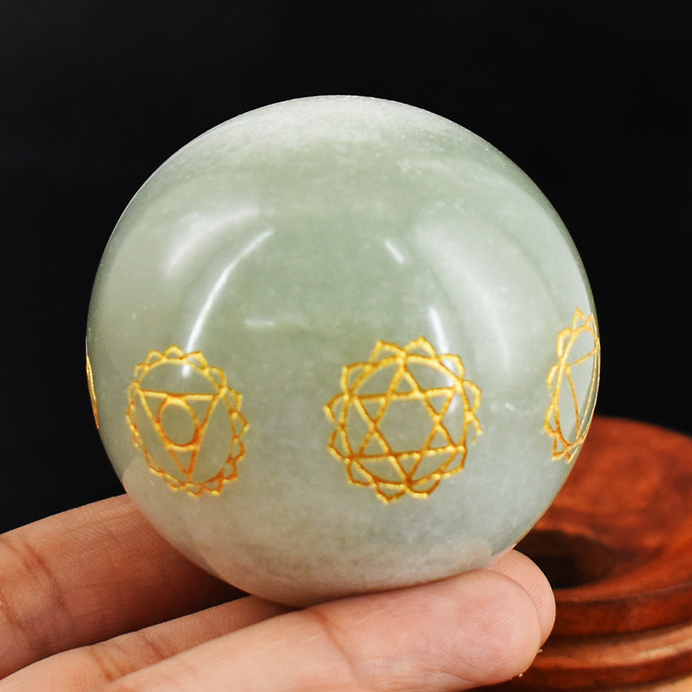 Craftsmen 1004.00 Cts Genuine Green Aventurine Seven Chakra Crystal Specimen Healing Gemstone Sphere