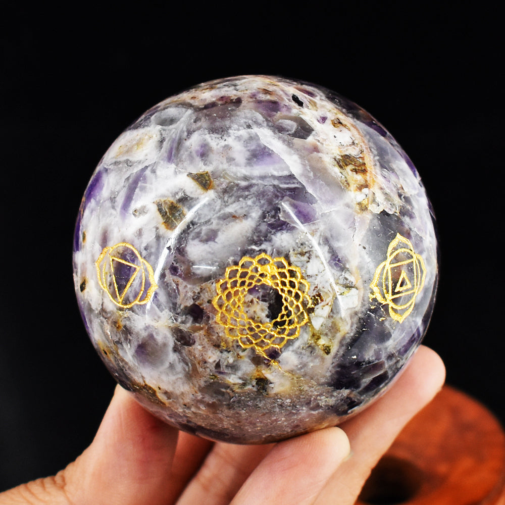 Natural 1705.00 Cts Genuine Amethyst Seven Chakra Crystal Specimen Healing Sphere Gemstone