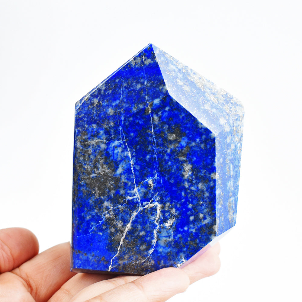 Genuine 1900.00 Cts Genuine Blue Lapis Lazuli Free Form Crystal Specimen Gemstone Tower