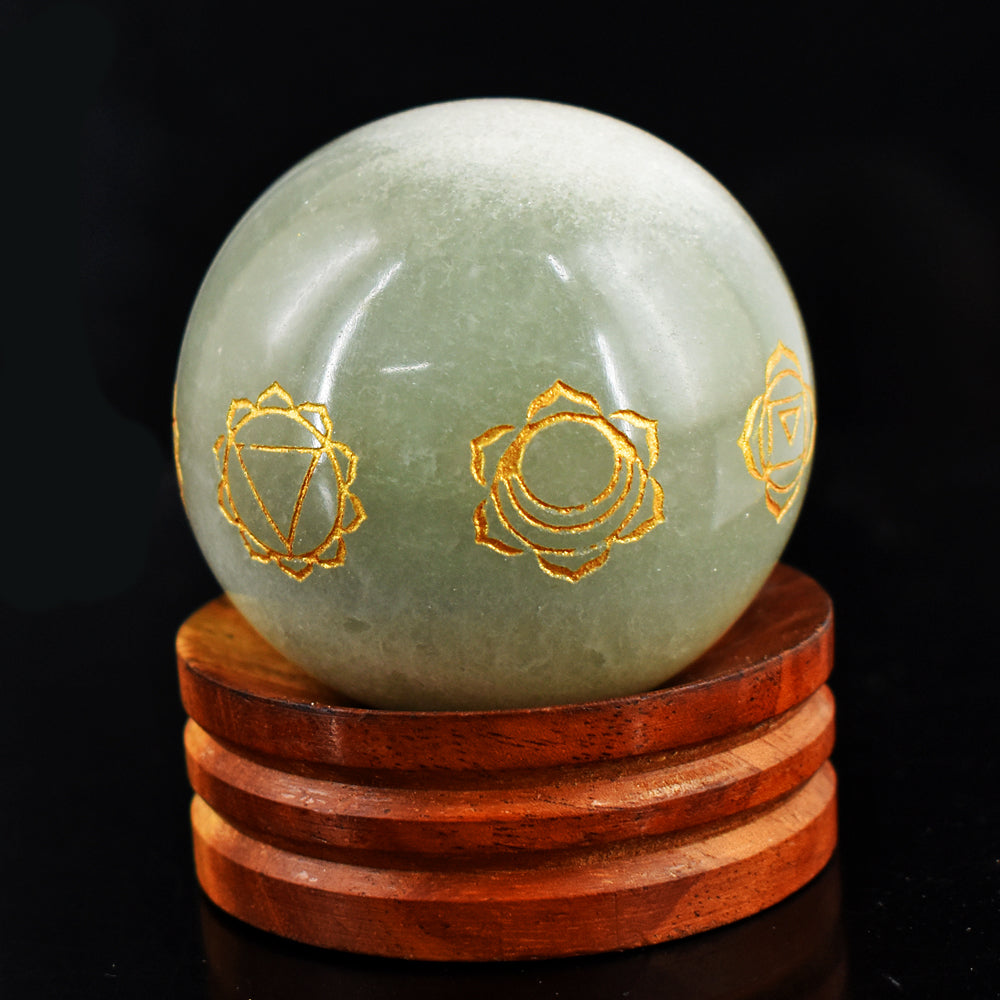 Craftsmen 1004.00 Cts Genuine Green Aventurine Seven Chakra Crystal Specimen Healing Gemstone Sphere