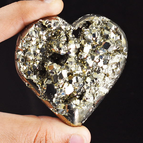 Gorgeous 900.00 Cts Genuine Pyrite Druzy Crystal Specimen Healing Gemstone Heart