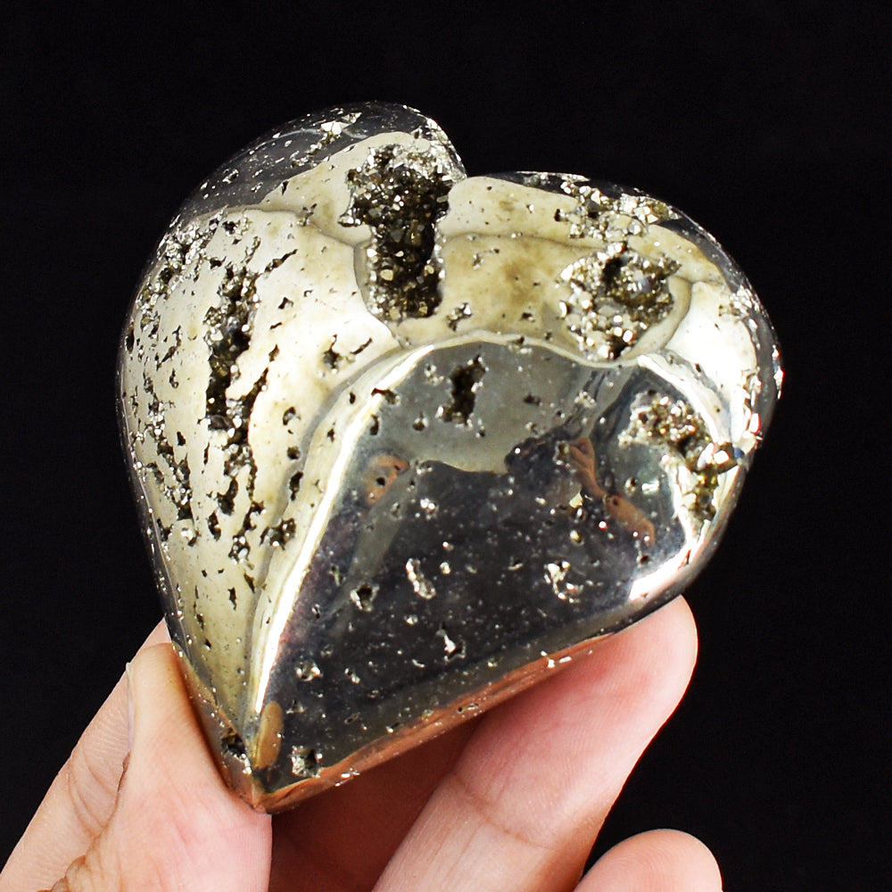 Gorgeous 900.00 Cts Genuine Pyrite Druzy Crystal Specimen Healing Gemstone Heart