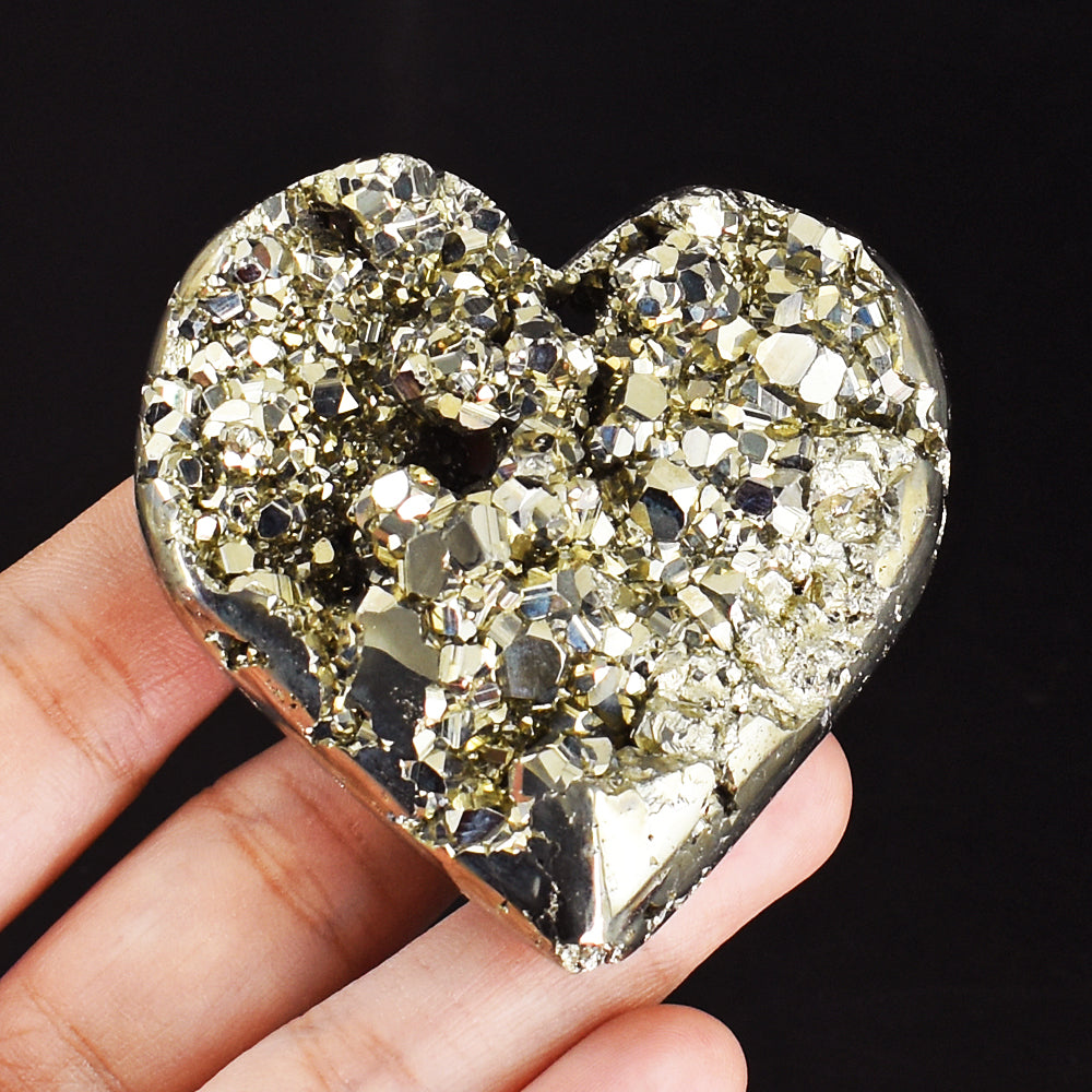 Gorgeous 900.00 Cts Genuine Pyrite Druzy Crystal Specimen Healing Gemstone Heart