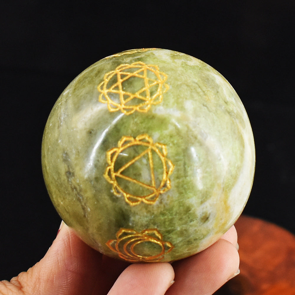 Natural 1024.00 Cts Genuine Serpentine Seven Chakra Crystal Specimen Gemstone Healing Sphere