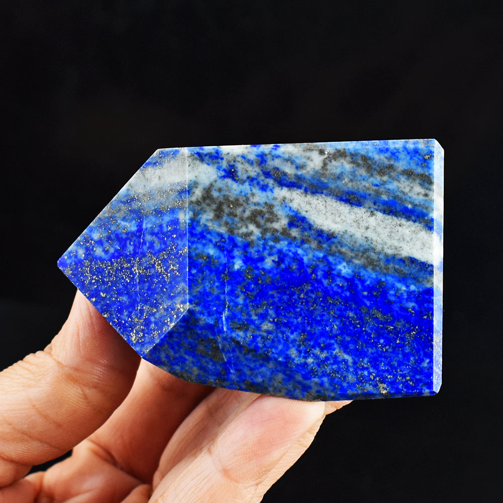 Exclusive 1408.00 Cts Genuine Lapis Lazuli Free Form Crystal Specimen Gemstone Tower