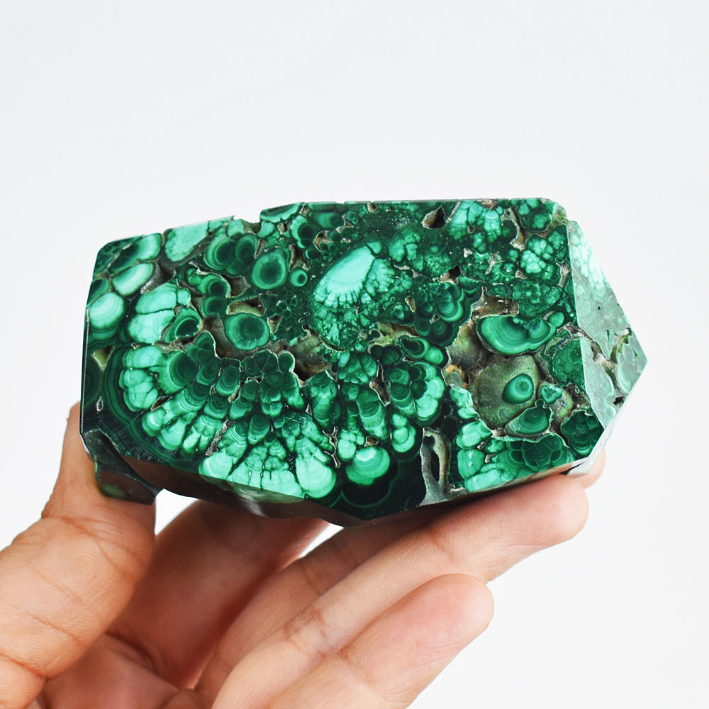 Natural 1380.00 Cts Genuine Malachite Free Form Tower Crystal Specimen Healing Gemstone