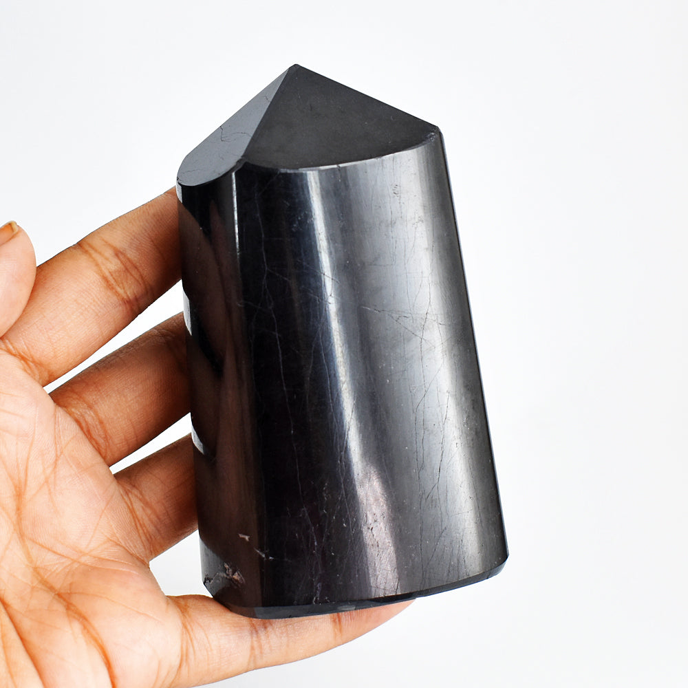 Natural 2084.00 Carats  Genuine  Black  Spinel Hand  Carved Crystal Healing Gemstone Point