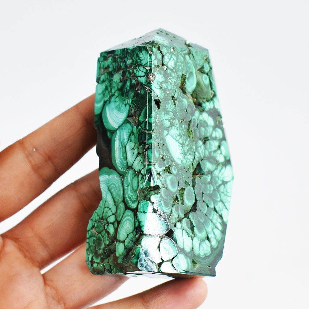 Natural 1380.00 Cts Genuine Malachite Free Form Tower Crystal Specimen Healing Gemstone