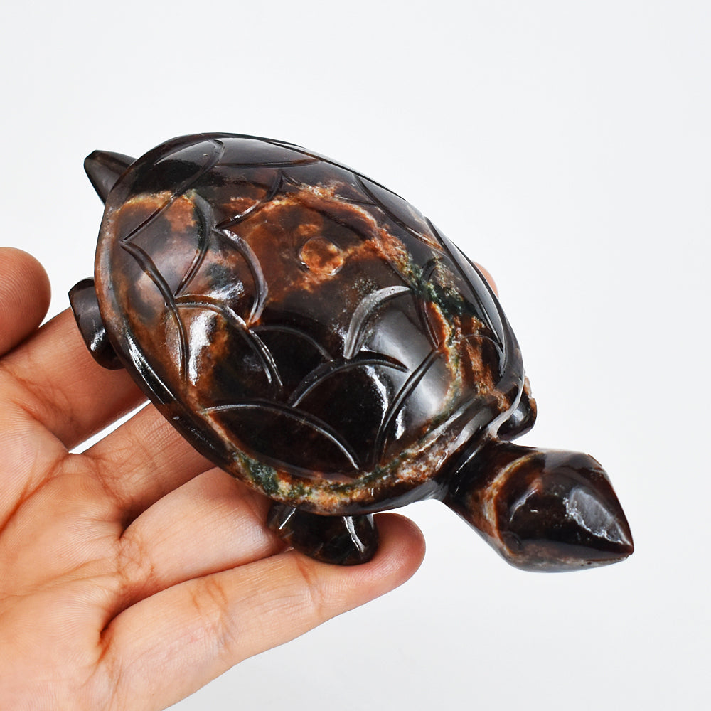 Beautiful  1531.00 Carats  Genuine Garnet  Hand Carved Crystal  Gemstone Turtle Carving