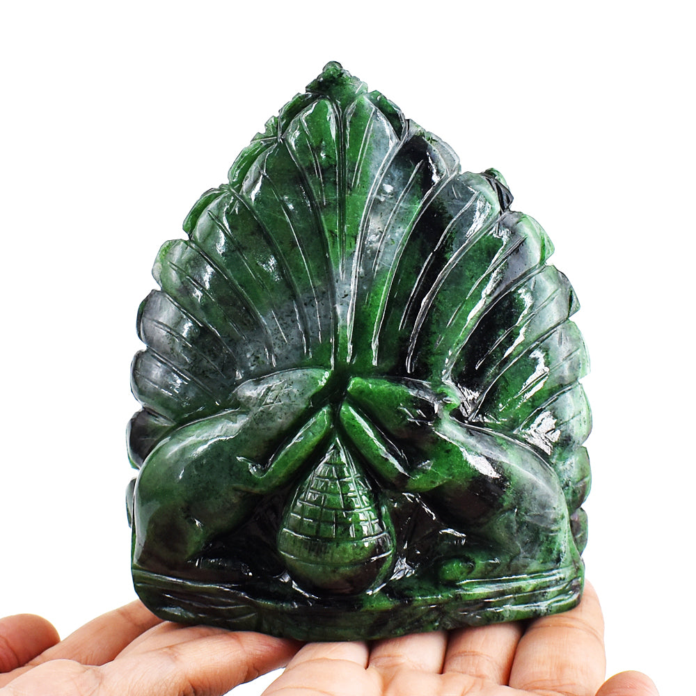 Artisian 5711.00 Cts Genuine Ruby Zoisite Hand Carved Crystal Gemstone Lord Ganesha Carving