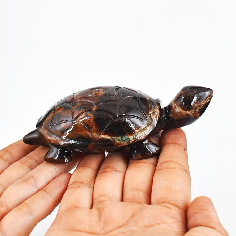 Beautiful  1531.00 Carats  Genuine Garnet  Hand Carved Crystal  Gemstone Turtle Carving