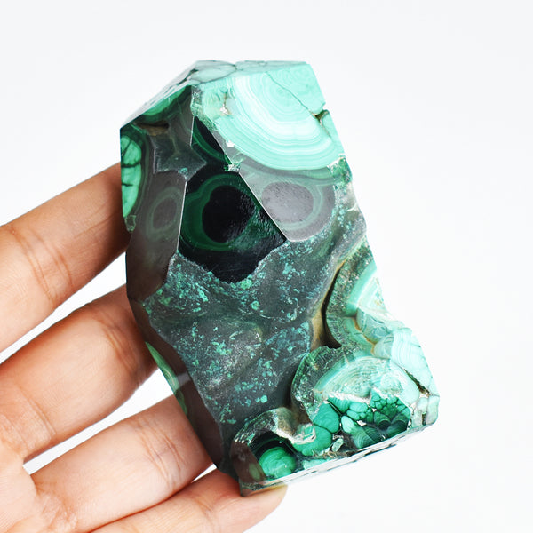 Natural 1380.00 Cts Genuine Malachite Free Form Tower Crystal Specimen Healing Gemstone