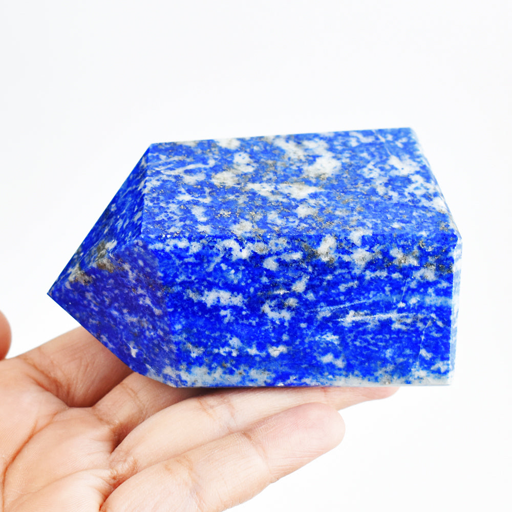 Natural 1680.00 Cts Genuine Lapis Lazuli Gemstone Crystal Specimen Fre Form Tower