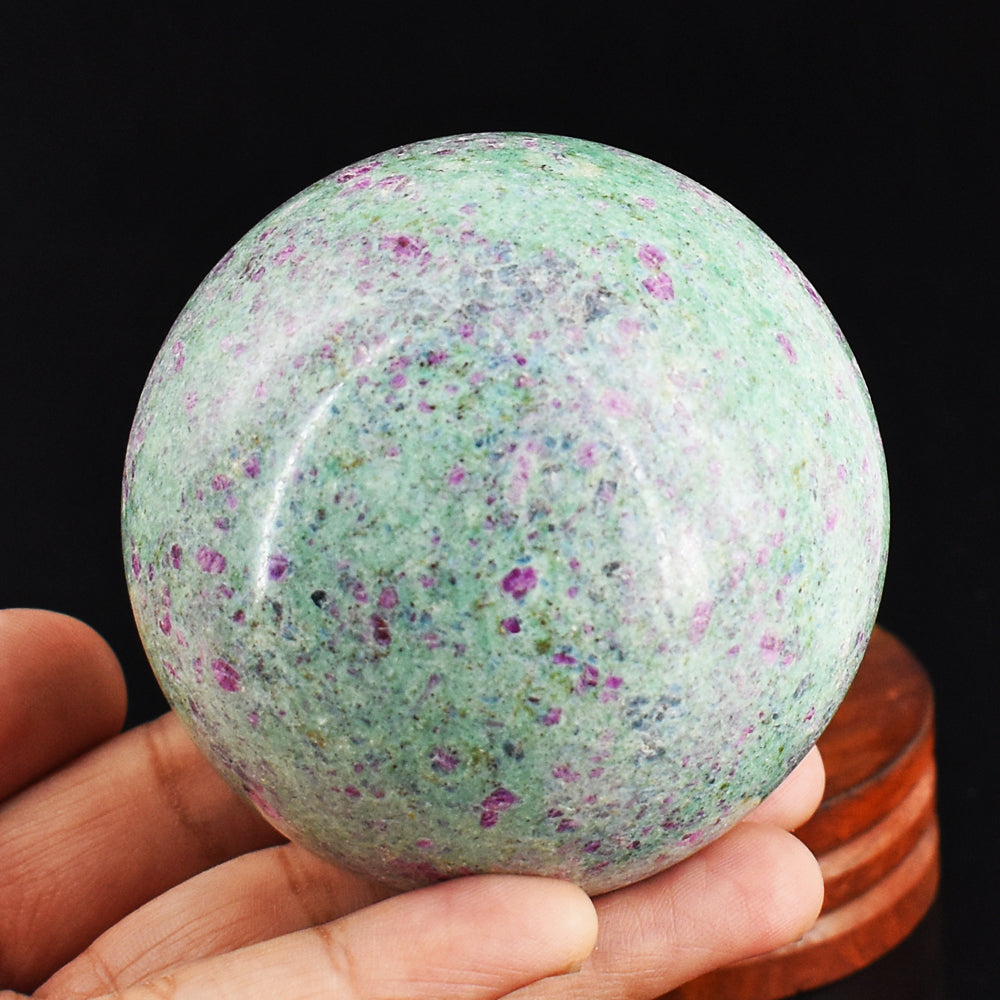 Gorgeous 2376.00 Cts Genuine Pink In Ruby Fuchsite Crystal Specimen Gemstone Sphere