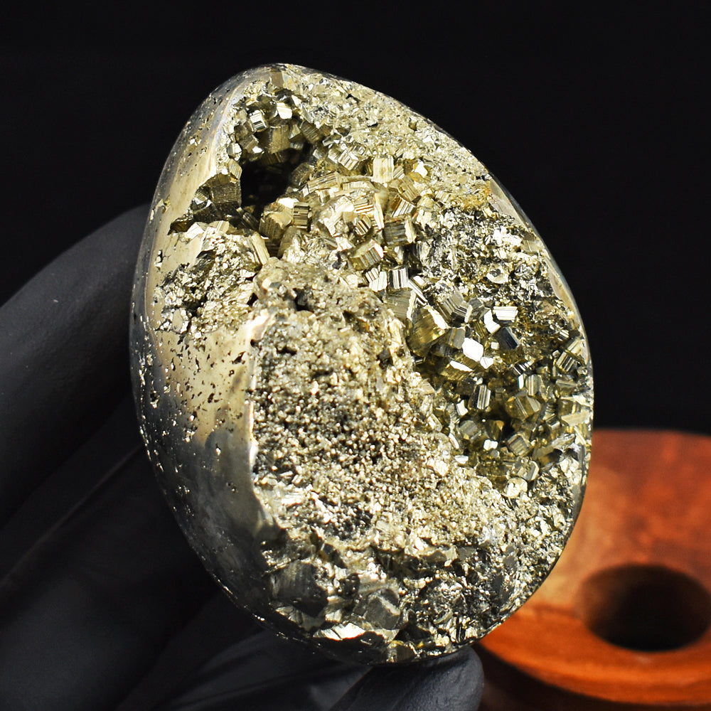 Natural 1677.00 Cts Genuine Pyrite Druzy Crystal Specimen Healing Gemstone Egg