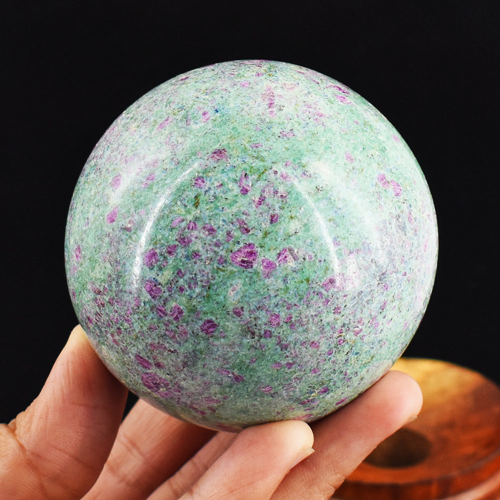 Gorgeous 2376.00 Cts Genuine Pink In Ruby Fuchsite Crystal Specimen Gemstone Sphere