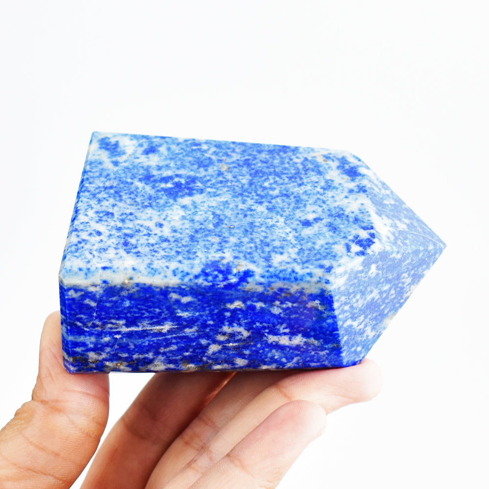 Natural 1680.00 Cts Genuine Lapis Lazuli Gemstone Crystal Specimen Fre Form Tower