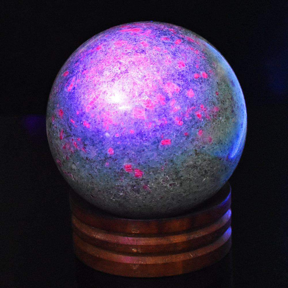 Gorgeous 2376.00 Cts Genuine Pink In Ruby Fuchsite Crystal Specimen Gemstone Sphere