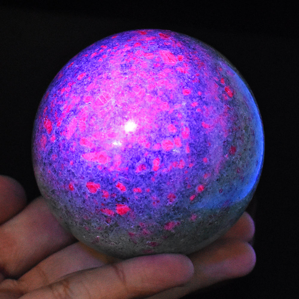 Gorgeous 2376.00 Cts Genuine Pink In Ruby Fuchsite Crystal Specimen Gemstone Sphere