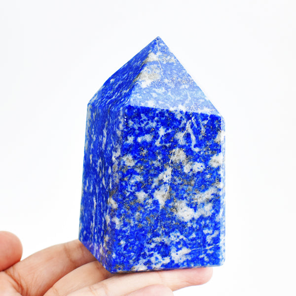 Natural 1680.00 Cts Genuine Lapis Lazuli Gemstone Crystal Specimen Fre Form Tower