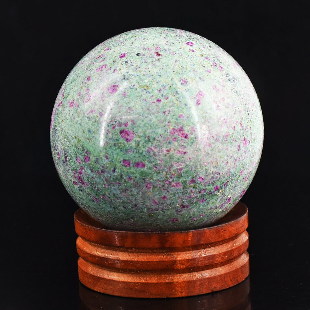 Gorgeous 2376.00 Cts Genuine Pink In Ruby Fuchsite Crystal Specimen Gemstone Sphere