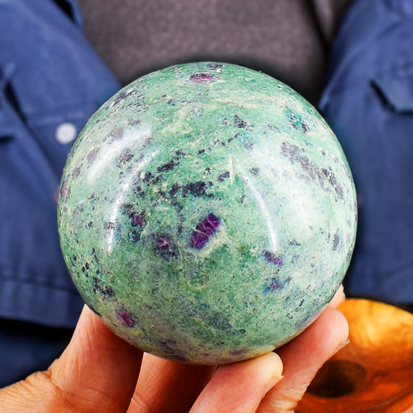 Stunning 1864.00 Cts Genuine Pink In Ruby Fuchsite Crystal Specimen Gemstone Sphere