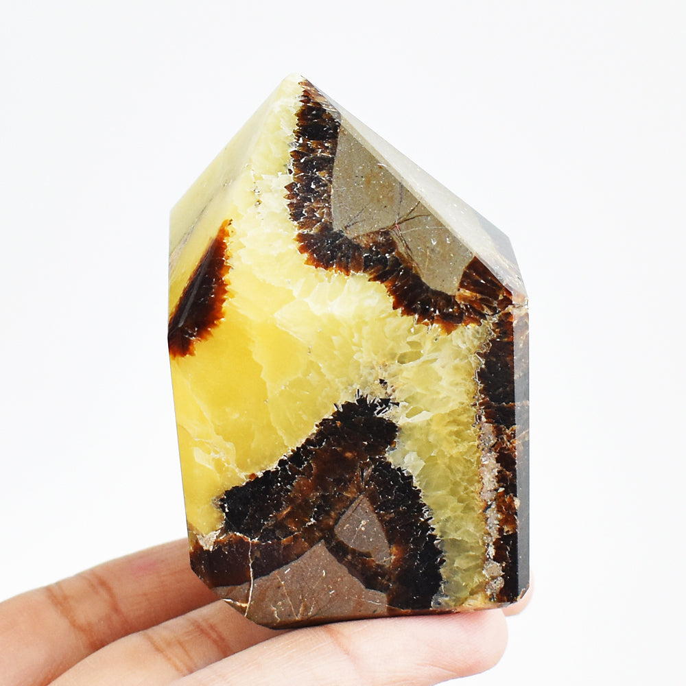 Artisian 904.00 Cts Genuine Septarian Agate Free Form Crystal Specimen Gemstone Tower