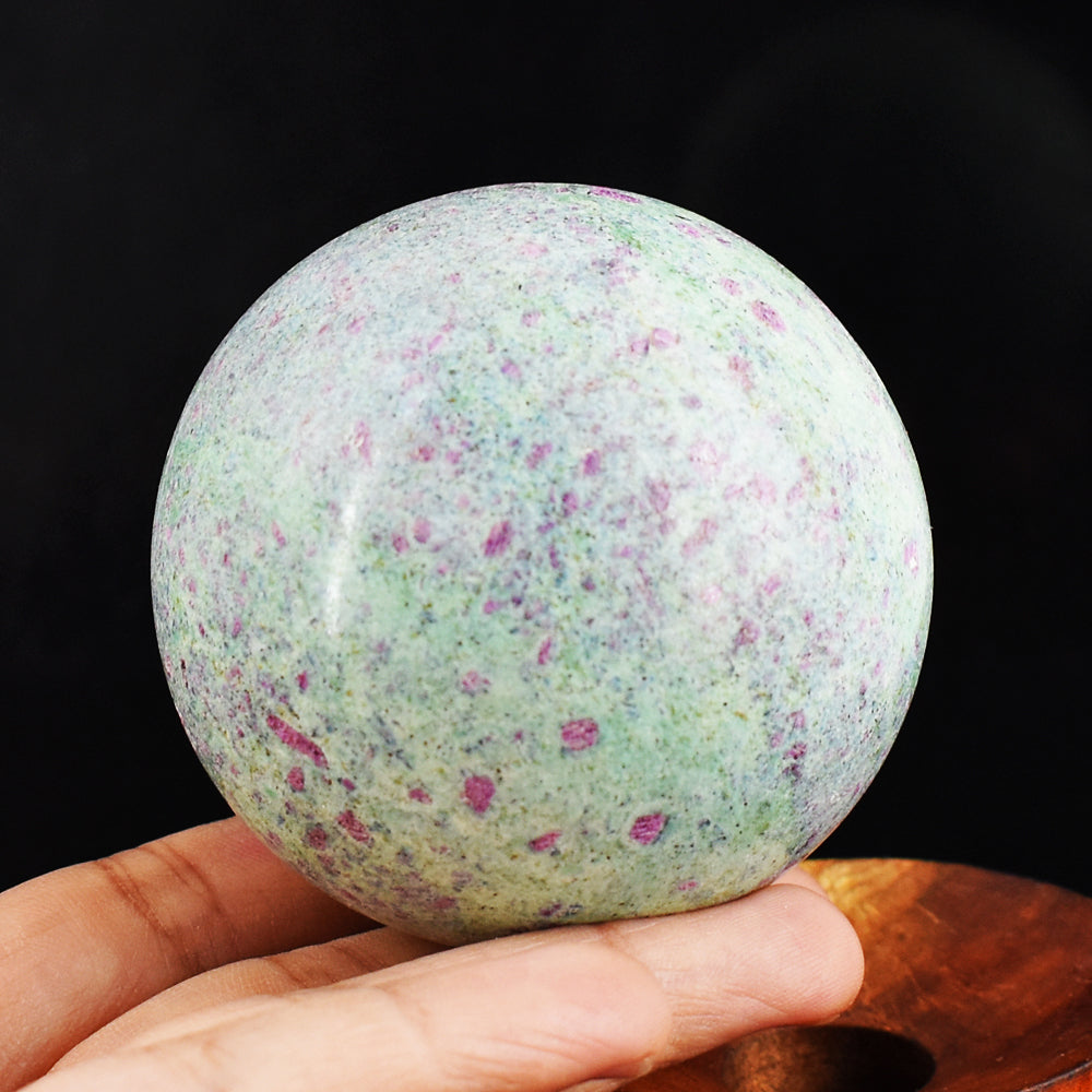 Gorgeous 1807.00 Cts Genuine Pink In Ruby Fuchsite Healing Gemstone Crystal Specimen Sphere