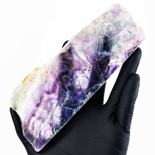 Gorgeous 1085.00 Cts Genuine Multicolor Fluorite Crystal Specimen Gemstone Slab