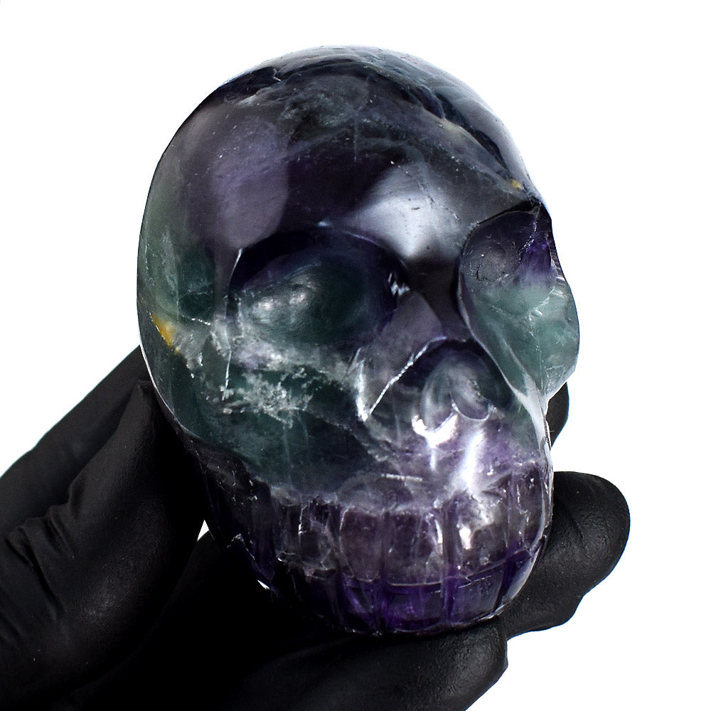 Gorgeous 974.00 Cts Genuine Multicolor Fluorite Hand Carved Gemstone Crystal Carving