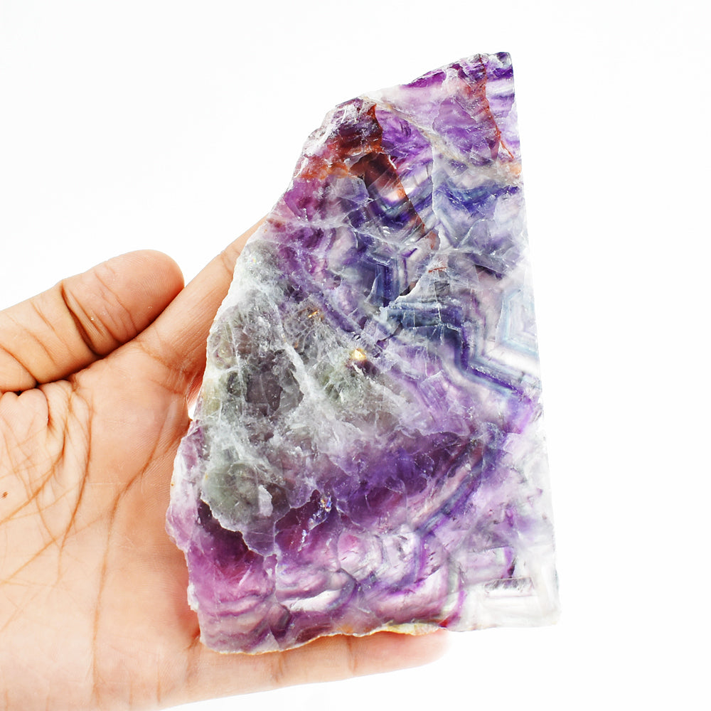 Beautiful 944.00 Cts Genuine Multicolor Fluorite Crystal Specimen Gemstone Slab