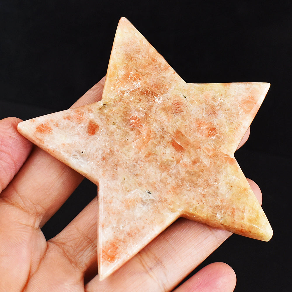 Natural 335.00 Cts Genuine Sunstone Crystal Specimen Gemstone Star