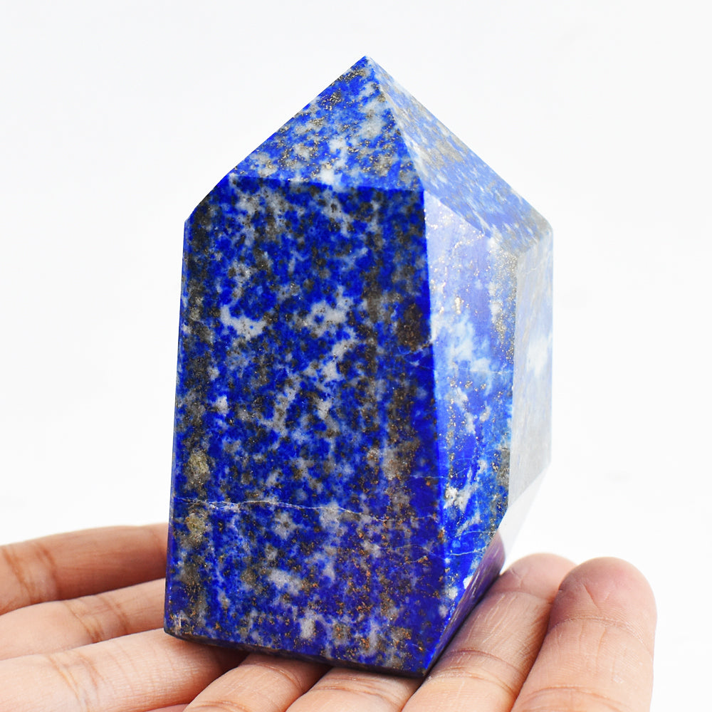 Amazing 1932.00 Cts Genuine Blue Lapis Lazuli Free Form Crystal Specimen Gemstone Tower