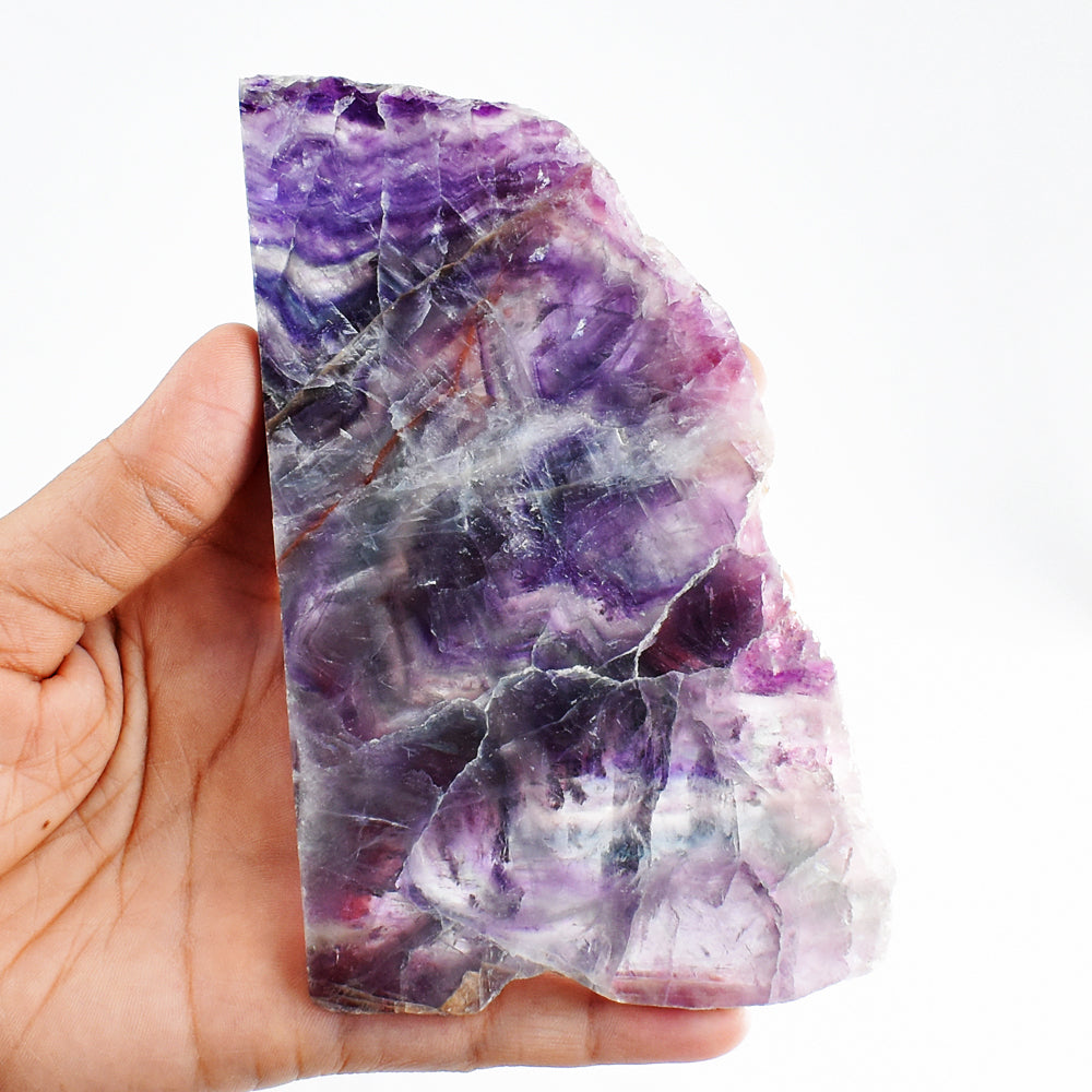 Exclusive 1053.00 Cts Genuine Multicolor Fluorite Crystal Specimen Gemstone Slice