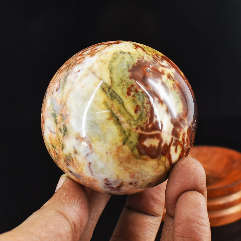 Beautiful  1507.00  Cts Genuine American Picture Jasper Hand Carved  Crystal  Healing Sphere