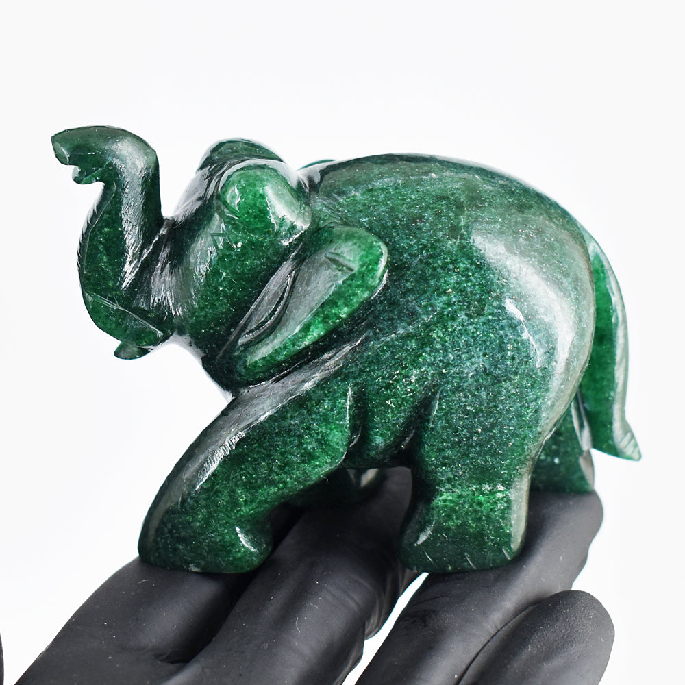 Amazing 1192.00 Cts Genuine Jade Hand Carved Crystal Gemstone Carving Elephant