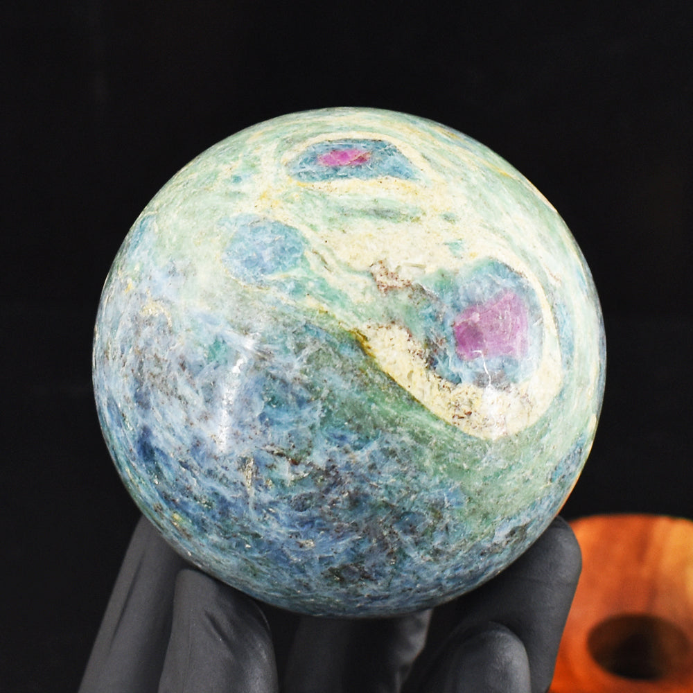 Amazing 2927.00 Cts Genuine Pink In Ruby Fuchsite Crystal Specimen Healing Sphere